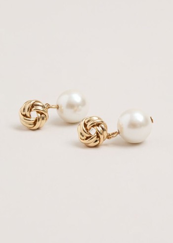 Phase Eight Pearl And Knot Drop Jewellery White USA | 0519762-YP